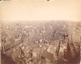 Panorama van Philadelphia vanaf Sparks schiettoren, noordwestelijk uitzicht, 1870